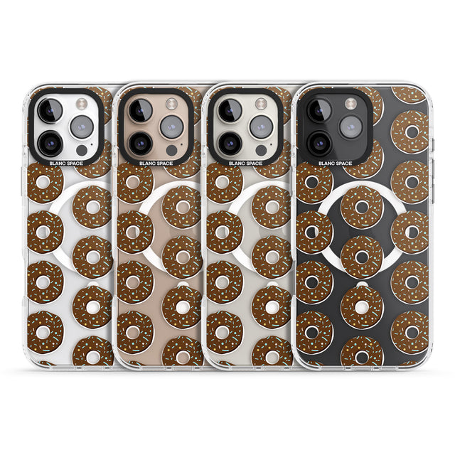 iPhone 16 Pro Max Chocolate Donut Pattern Black Impact Phone Case