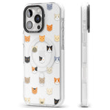 iPhone 16 Pro Max Cute Cat Face Transparent Black Impact Phone Case