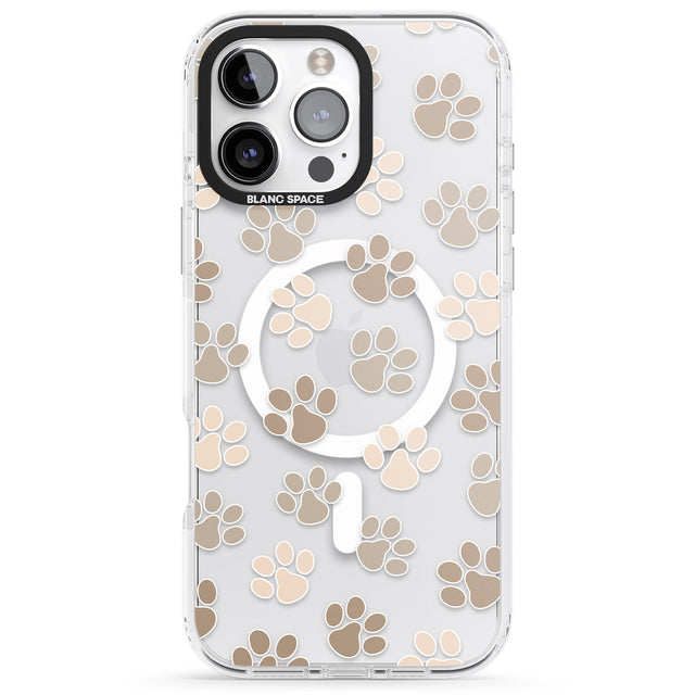 iPhone 16 Pro Max Paw Prints Black Impact Phone Case