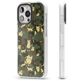 iPhone 16 Pro Max Forest Green Cat Camouflage Pattern Black Impact Phone Case