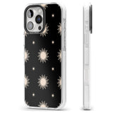 iPhone 16 Pro Max Celestial Patterns Classic Suns (Black) Black Impact Phone Case