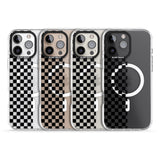 iPhone 16 Pro Max Checker: Half Black Check on Clear Black Impact Phone Case