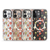 iPhone 16 Pro Max Christmas Baubles Pattern Black Impact Phone Case