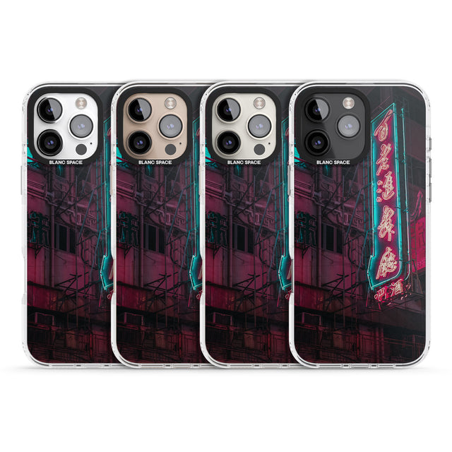 iPhone 16 Pro Max Large Kanji Sign - Neon Cities Photographs Black Impact Phone Case