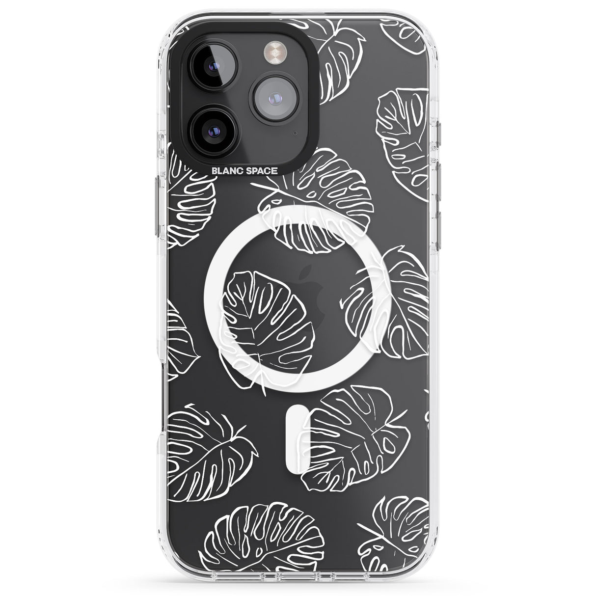 iPhone 16 Pro Max Monstera Leaves Black Impact Phone Case