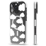 iPhone 16 Pro Max Transparent Cloud Pattern Black Impact Phone Case