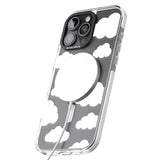 iPhone 16 Pro Max Transparent Cloud Pattern Black Impact Phone Case