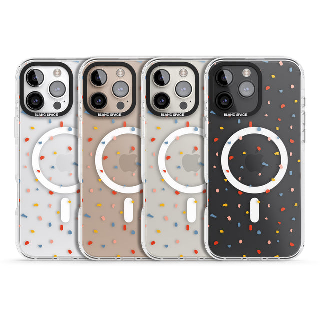 iPhone 16 Pro Max Small Confetti Print Clear Black Impact Phone Case