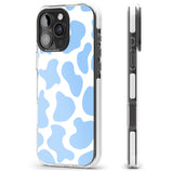 iPhone 16 Pro Max Blue and White Cow Print Black Impact Phone Case