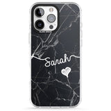 iPhone 16 Pro Max Black Marble Black Impact Phone Case