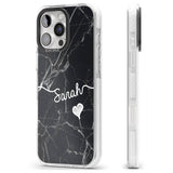 iPhone 16 Pro Max Black Marble Black Impact Phone Case