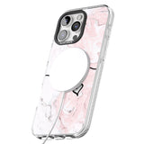 iPhone 16 Pro Max Pink Marble Black Impact Phone Case