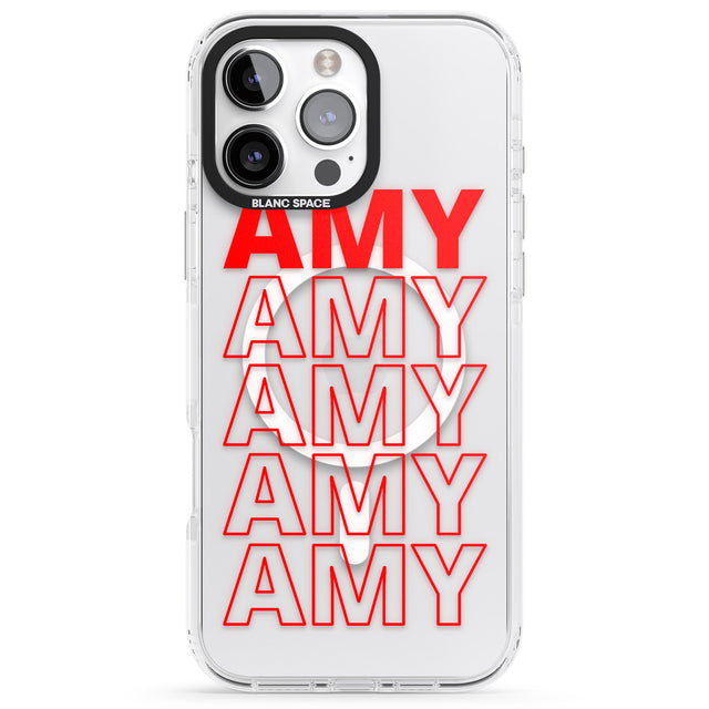 iPhone 16 Pro Max Personalised Clear Text 5B Black Impact Phone Case