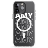 iPhone 16 Pro Max Personalised Clear Text 5C Black Impact Phone Case