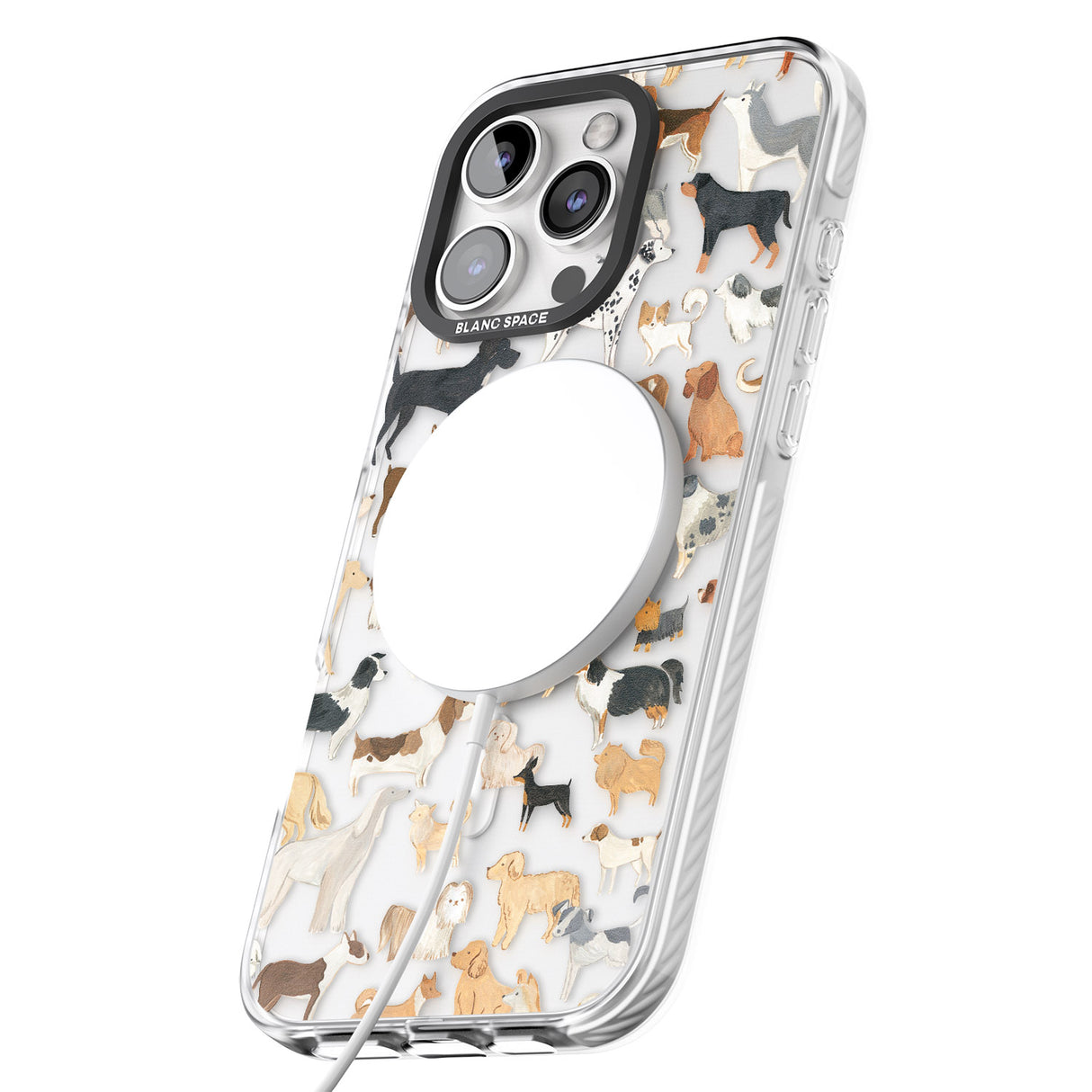 iPhone 16 Pro Max Hand Painted Dogs Black Impact Phone Case