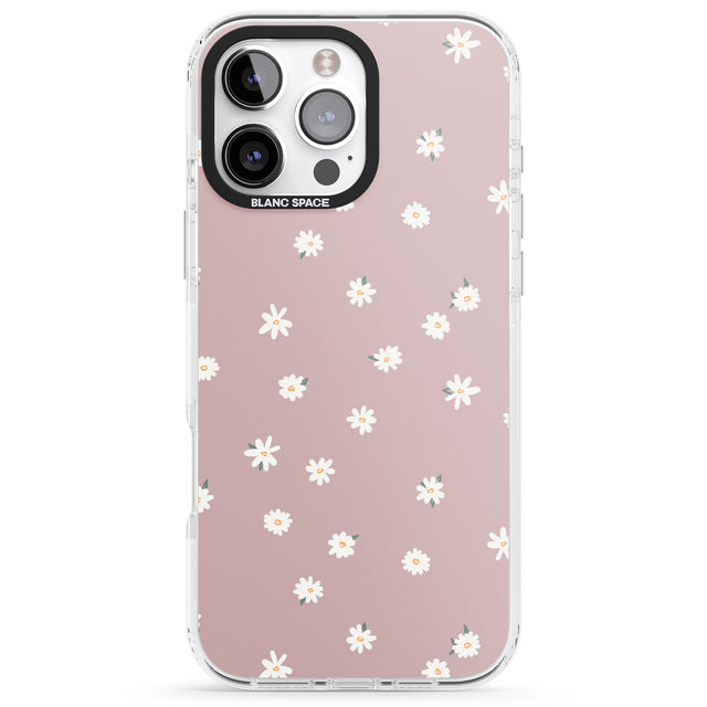 iPhone 16 Pro Max Dark Pink Cute Floral Design Black Impact Phone Case