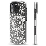 iPhone 16 Pro Max Floral Print on Transparent Black Impact Phone Case