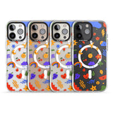 iPhone 16 Pro Max Mixed Cute Icon Pattern - Clear Black Impact Phone Case