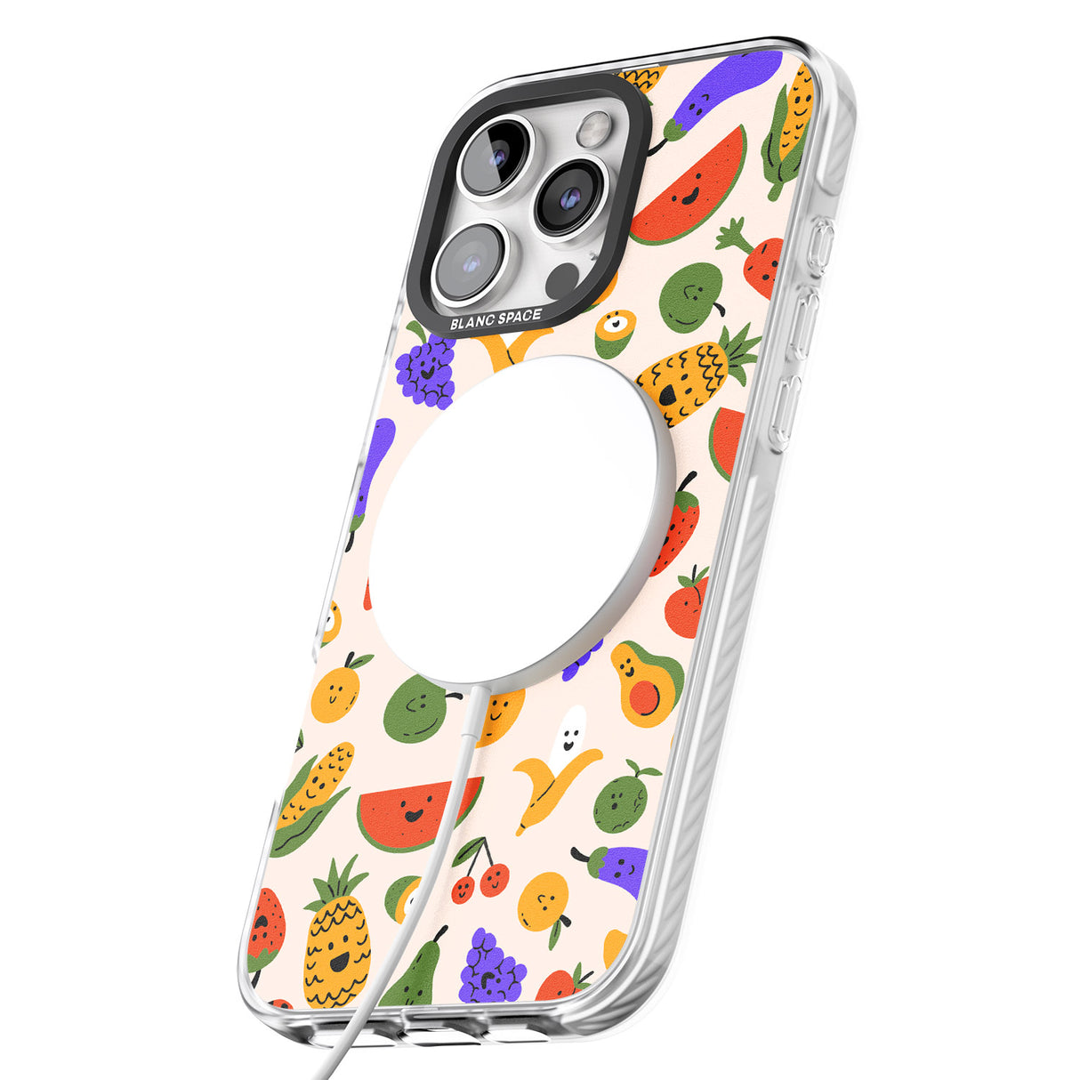 iPhone 16 Pro Max Mixed Kawaii Food Icons - Solid Black Impact Phone Case