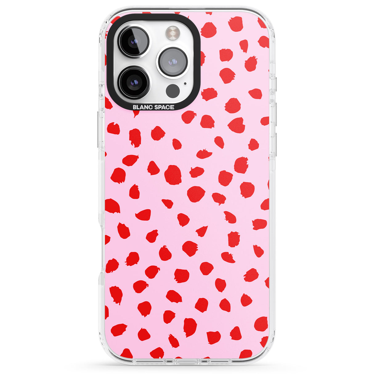 Red on Pink Dalmatian Polka Dot Spots