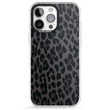 iPhone 16 Pro Max Dark Animal Print Pattern Large Leopard Black Impact Phone Case