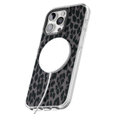 iPhone 16 Pro Max Dark Animal Print Pattern Large Leopard Black Impact Phone Case