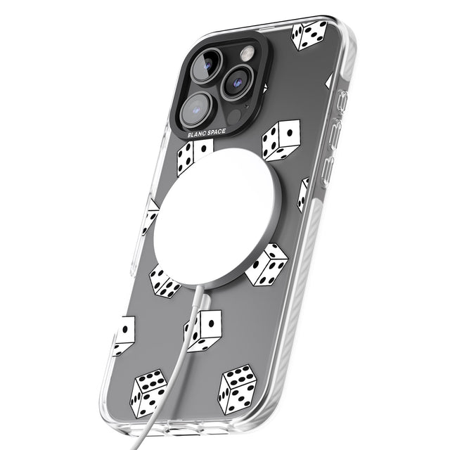 iPhone 16 Pro Max Clear Dice Pattern Black Impact Phone Case