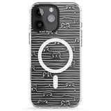 iPhone 16 Pro Max Dog Line Art - White Black Impact Phone Case