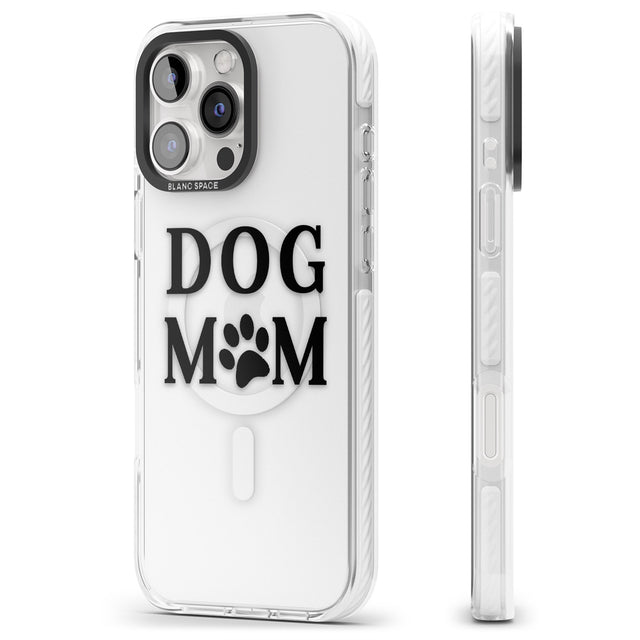 iPhone 16 Pro Max Dog Mom Paw Print Black Impact Phone Case