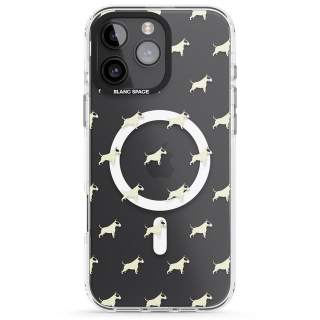 iPhone 16 Pro Max Bull Terrier Dog Pattern Clear Black Impact Phone Case