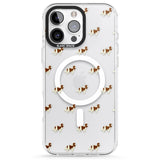 iPhone 16 Pro Max Cavalier King Charles Spaniel Pattern Clear Black Impact Phone Case