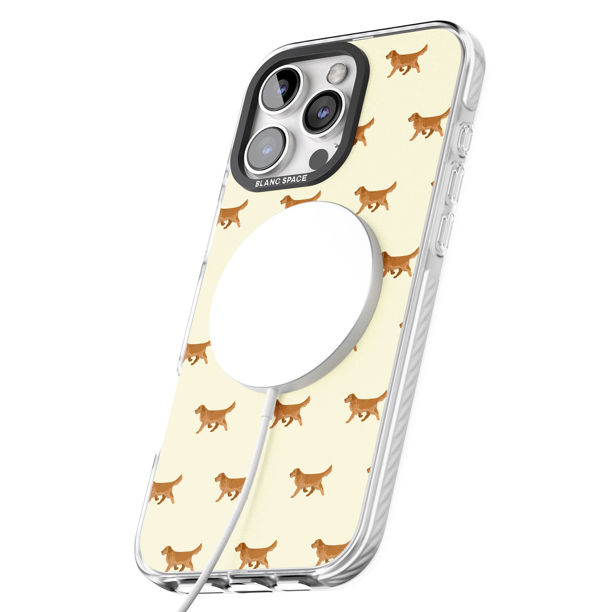 iPhone 16 Pro Max Golden Retriever Dog Pattern Black Impact Phone Case