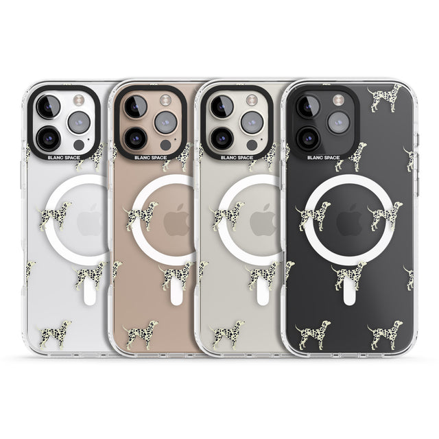 iPhone 16 Pro Max Dalmation Dog Pattern Clear Black Impact Phone Case