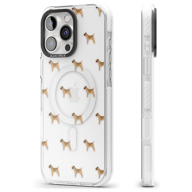 iPhone 16 Pro Max Border Terrier Dog Pattern Clear Black Impact Phone Case