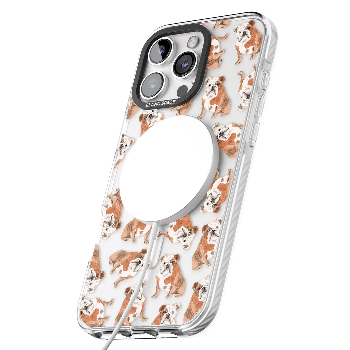 iPhone 16 Pro Max English Bulldog Watercolour Dog Pattern Black Impact Phone Case