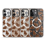 iPhone 16 Pro Max Labradoodle (Brown) Watercolour Dog Pattern Black Impact Phone Case