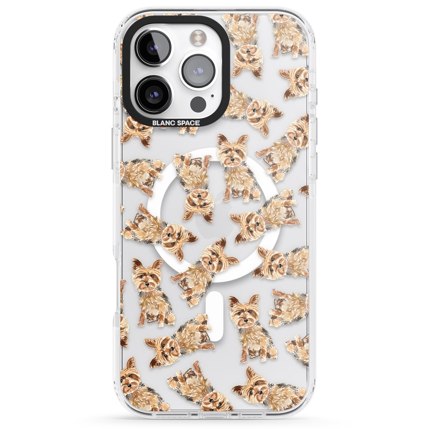 iPhone 16 Pro Max Yorkshire Terrier Watercolour Dog Pattern Black Impact Phone Case