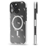iPhone 16 Pro Max Greyhound Dog Pattern Clear Black Impact Phone Case