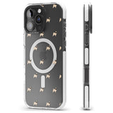 iPhone 16 Pro Max Pug Dog Pattern Clear Black Impact Phone Case