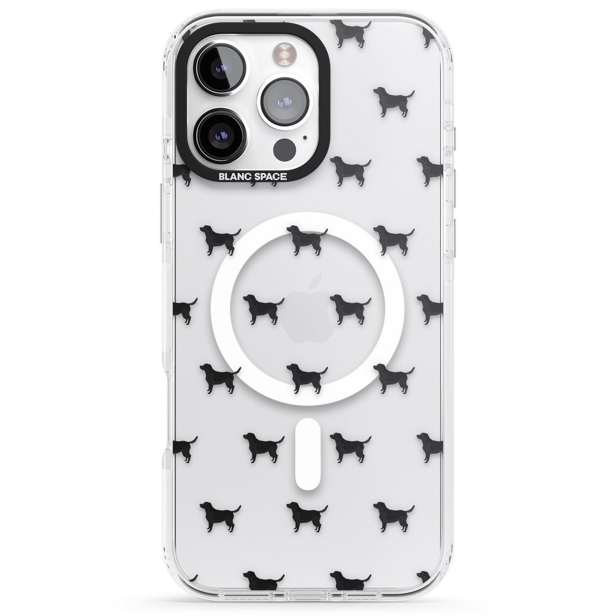 Black Labrador Dog Pattern Clear