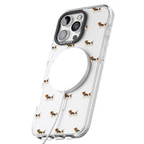 iPhone 16 Pro Max Basset Hound Dog Pattern Clear Black Impact Phone Case