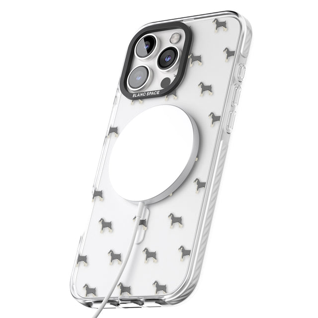 iPhone 16 Pro Max Schnauzer Dog Pattern Clear Black Impact Phone Case