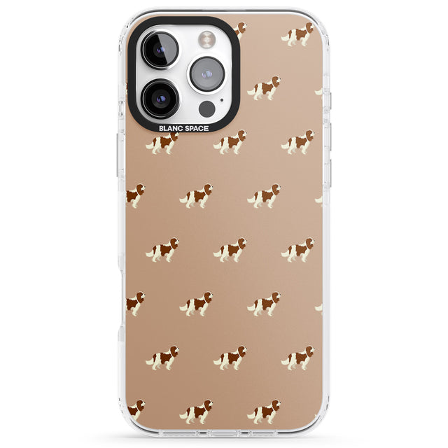 iPhone 16 Pro Max Cavalier King Charles Spaniel Pattern Black Impact Phone Case