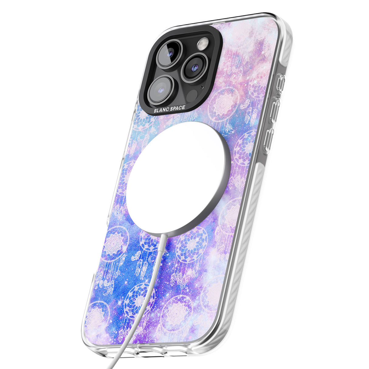 iPhone 16 Pro Max Dreamcatcher Pattern Galaxy Print Tie Dye Black Impact Phone Case