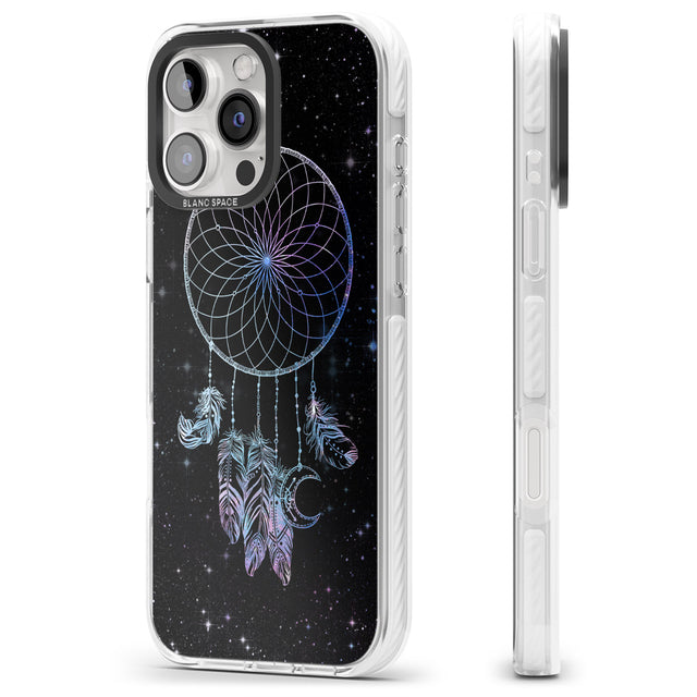 iPhone 16 Pro Max Dreamcatcher Space Stars Galaxy Print Black Impact Phone Case