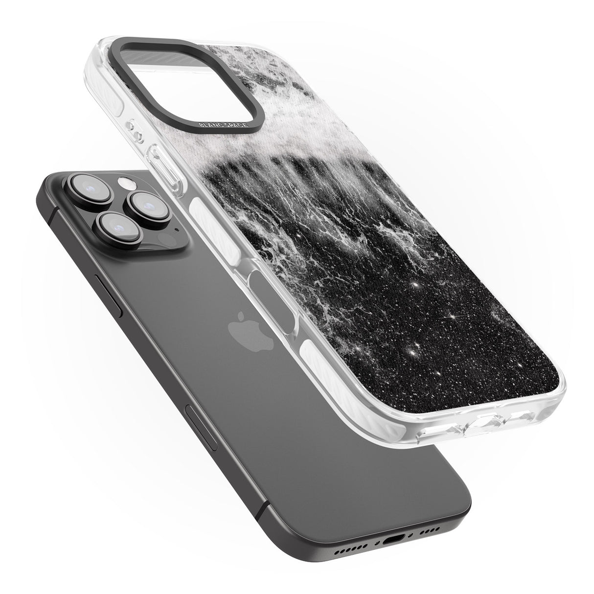 iPhone 16 Pro Max Ocean Wave Galaxy Print Black Impact Phone Case