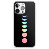 iPhone 16 Pro Max Pastel Moon Phases Black Impact Phone Case