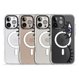 iPhone 16 Pro Max Winking Eyes Transparent Pattern Black Impact Phone Case