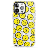 iPhone 16 Pro Max Sad Face Clear Pattern Black Impact Phone Case