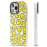 iPhone 16 Pro Max Sad Face Clear Pattern Black Impact Phone Case